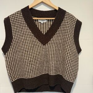 Molly Bracken Brown Houndstooth Sweater Vest
